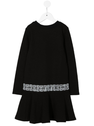 Shop Givenchy Cotton Jersey Dress With Logo And 4g Print  Kids Girl In Black