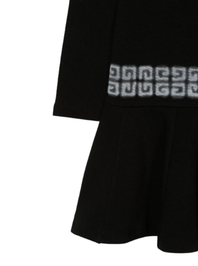 Shop Givenchy Cotton Jersey Dress With Logo And 4g Print  Kids Girl In Black