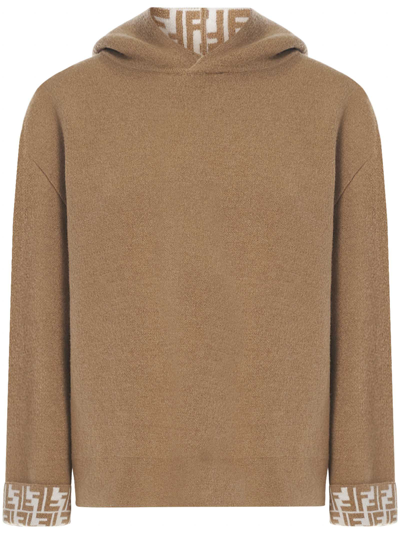 Shop Fendi Sweatshirt In Camel