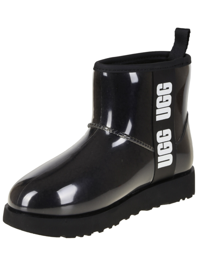 Ugg Classic Clear Mini Pvc And Faux-shearling Boots In Grey | ModeSens