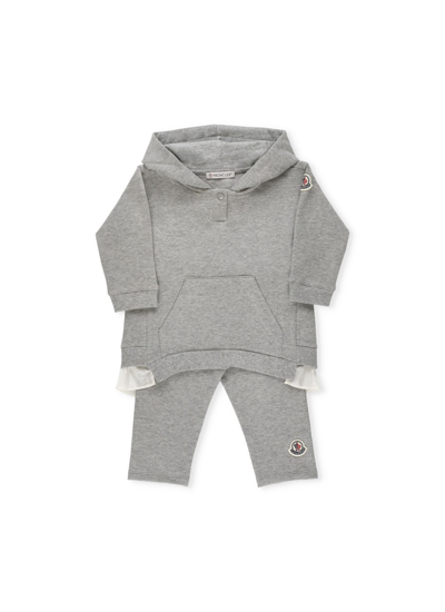 Shop Moncler Cotton Two-piece Tracksuit In Grey
