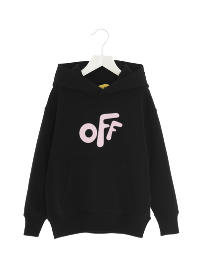 Shop Off-white Logo Hoodie In Black