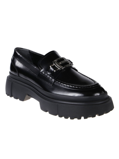 Shop Hogan H629 Loafers In Nero