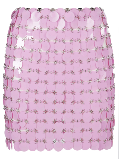 Shop Paco Rabanne Mini Skirt In Pink