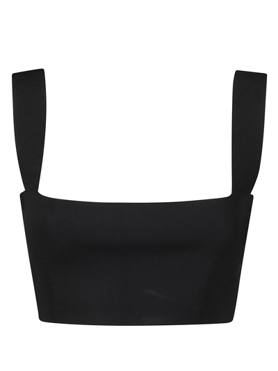 Shop Victoria Beckham Square-neck Cropped Top In Black