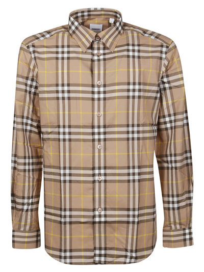 Shop Burberry Caxton Casual Shirt In Truffle Ip Check