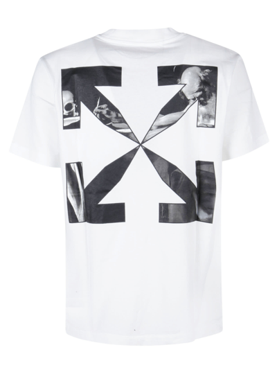 Shop Off-white Caravag Arrow Slim T-shirt In White Black