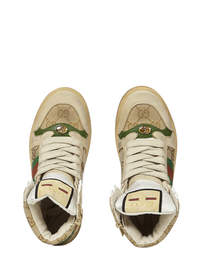 Shop Gucci Screener Sneakers In Beige