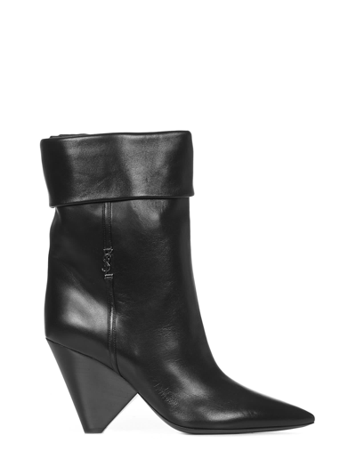 Shop Saint Laurent Niki 8.5 Boots In Black