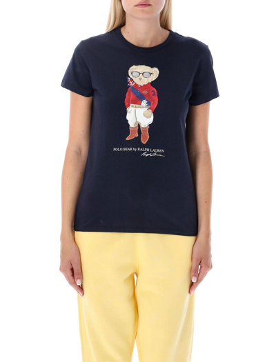 Shop Polo Ralph Lauren Jockey Polo Bear T-shirt In Navy