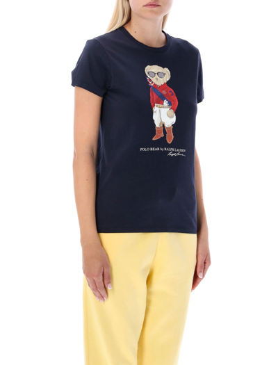 Shop Polo Ralph Lauren Jockey Polo Bear T-shirt In Navy