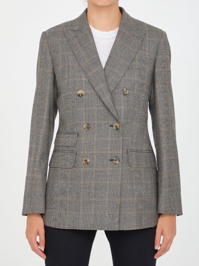 Shop Max Mara Prince Of Wales Jacket In Grey