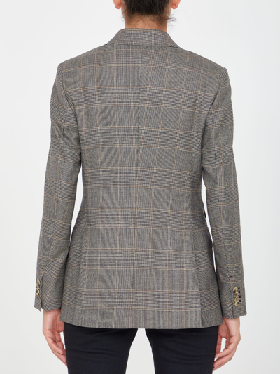 Shop Max Mara Prince Of Wales Jacket In Grey