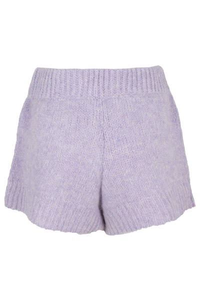Shop Rotate Birger Christensen Susanna Knit Shorts In Herloom Lilac