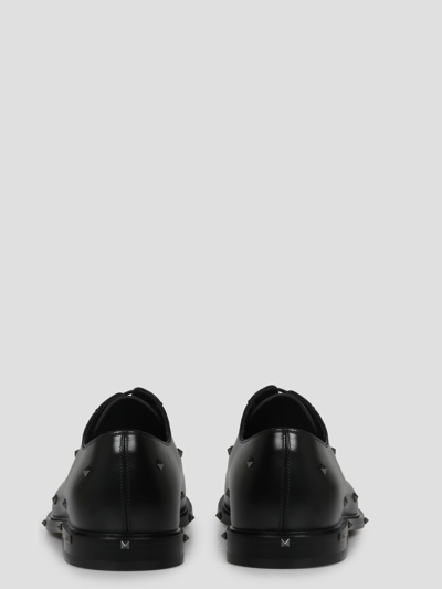Valentino Garavani Aristopunk Leather Derby Lace-up Shoes In Black 