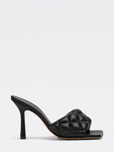 Shop Bottega Veneta Black Padded Sandals