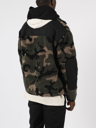 Shop Valentino Camouflage Fleece Jacket In Green