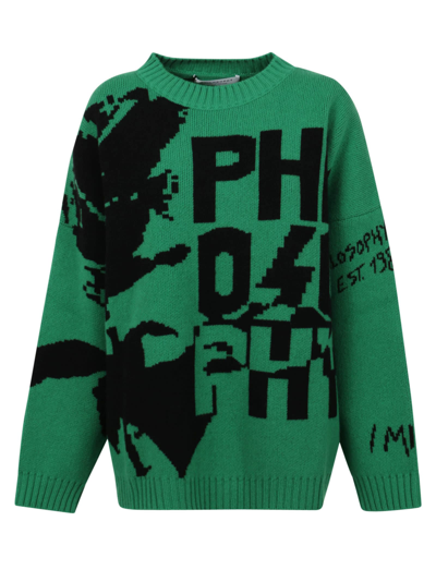 Shop Philosophy Di Lorenzo Serafini Sweater In Fantasia Verde