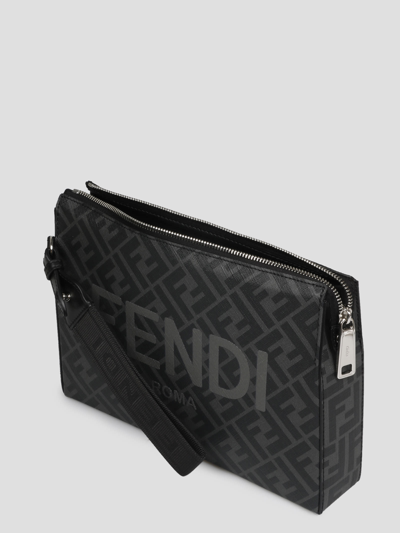 Shop Fendi Ff Clutch Pack In Black
