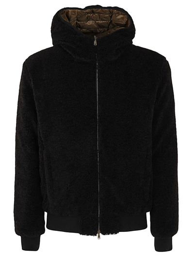 Shop Herno Reversible Bomber With Hood In Black