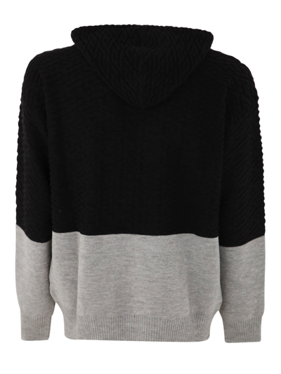 Shop Versace Knit Sweater Greek Series In Black Grey