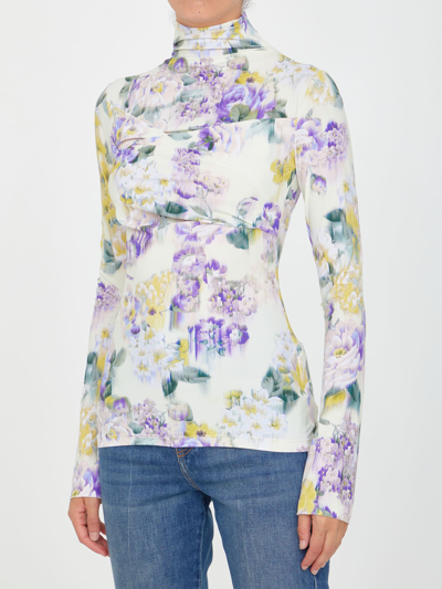 Shop Off-white Second-skin Floral Top In Green