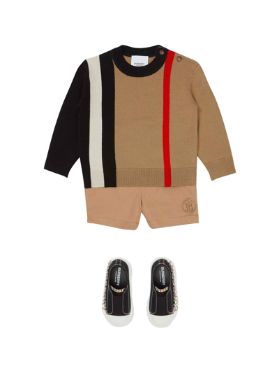 Shop Burberry Beige Sweater Baby Boy