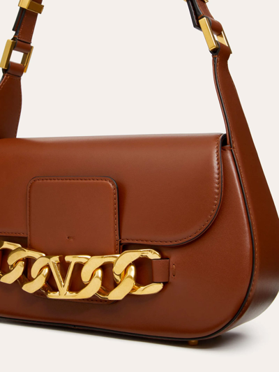 Shop Valentino Vlogo Chain Shoulder Bag In Brown