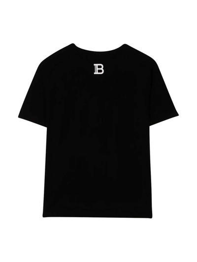 Shop Balmain Black T-shirt Teen Unisex In Nero