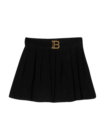 Shop Balmain Black Skirt Girl In Nero