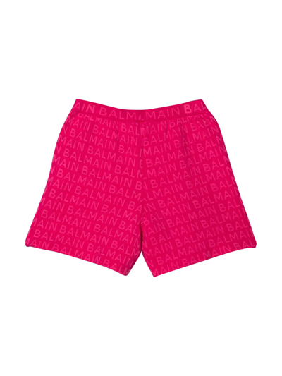 Shop Balmain Fuchsia Shorts Girl In Rosa