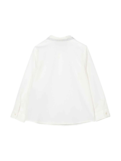 Shop Gucci White Shirt Baby Boy In Bianco/avio
