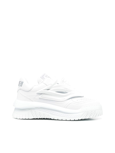 Shop Versace Sneaker Calf In White