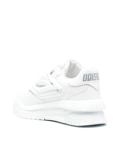 Shop Versace Sneaker Calf In White