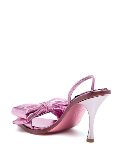 Shop Dsquared2 Metallic Bow-detail Slingback 100mm Pumps In Pink