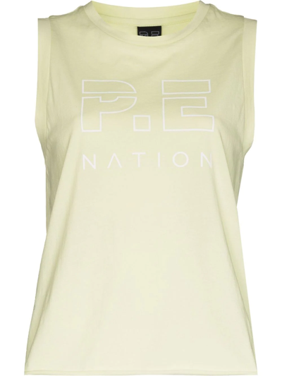 Shop P.e Nation Endurance Organic Cotton Tank Top In Green