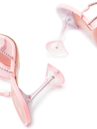 Shop Amina Muaddi Gilda Crystal-embellished 95mm Mules In Pink
