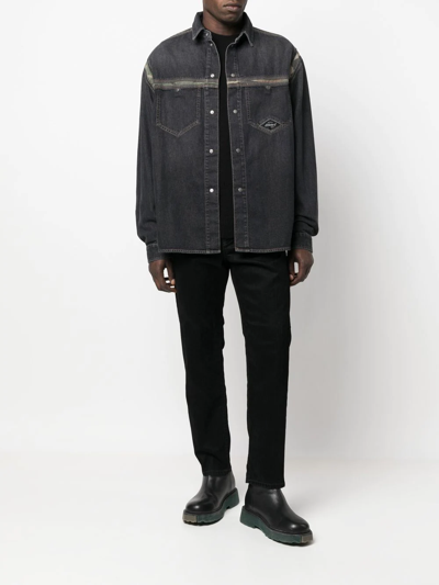 Diesel D-hor-fs Camouflage-print Shirt In Black
