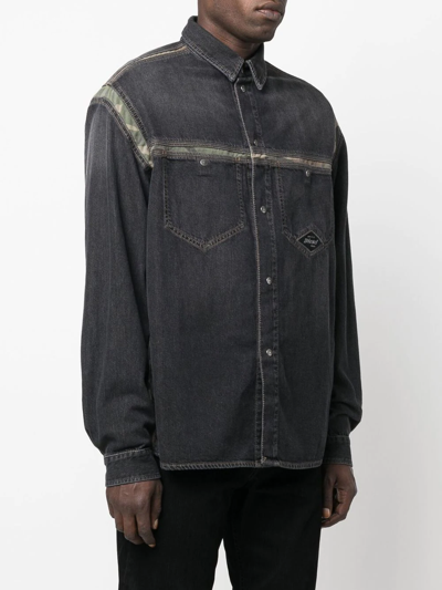Diesel D-hor-fs Camouflage-print Shirt In Black
