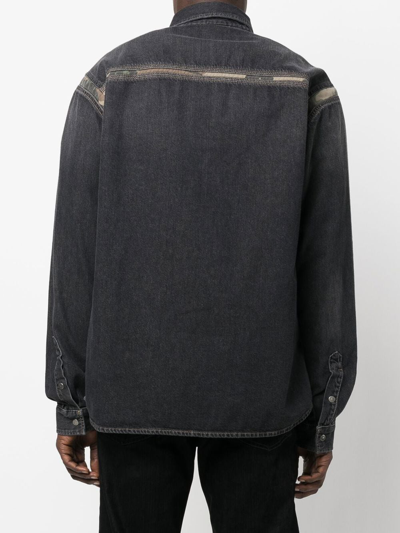 Diesel D-hor-fs Camouflage-print Shirt In Black