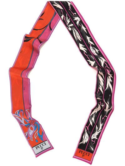 Pucci Dalia Print Thin Scarf In Pink