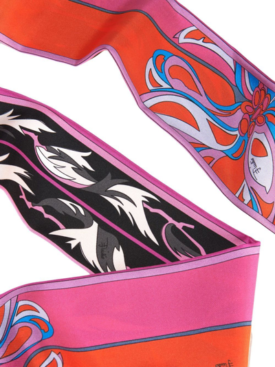 Pucci Dalia Print Thin Scarf In Pink