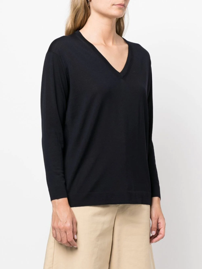 Drumohr Relaxed Fit Long Sleeve Sweater In Blue