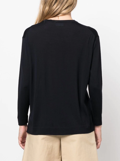 Drumohr Relaxed Fit Long Sleeve Sweater In Blue