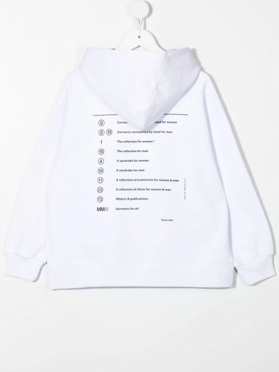 Shop Mm6 Maison Margiela Logo-print Cotton Hoodie In White