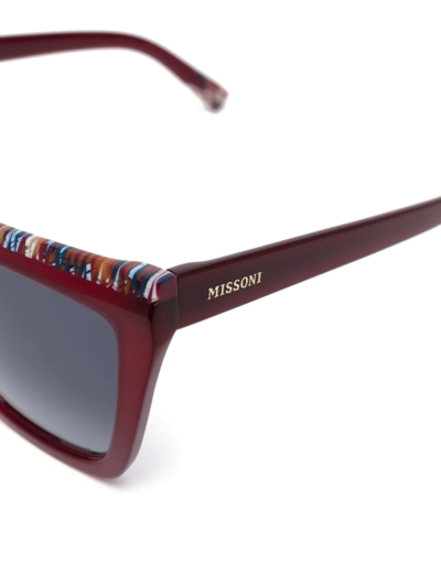 Shop Missoni Eyewear Square-frame Chain Sunglasses In Red