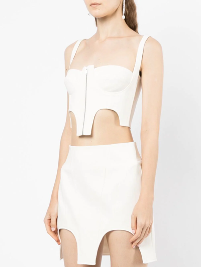 Shop Dion Lee Double Arch Bustier Top In White