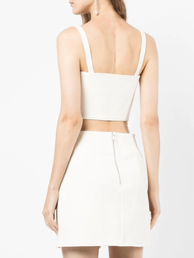 Shop Dion Lee Double Arch Bustier Top In White