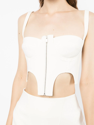 Shop Dion Lee Double Arch Bustier Top In White