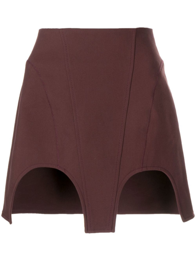 Shop Dion Lee Double Arch Mini Skirt In Red